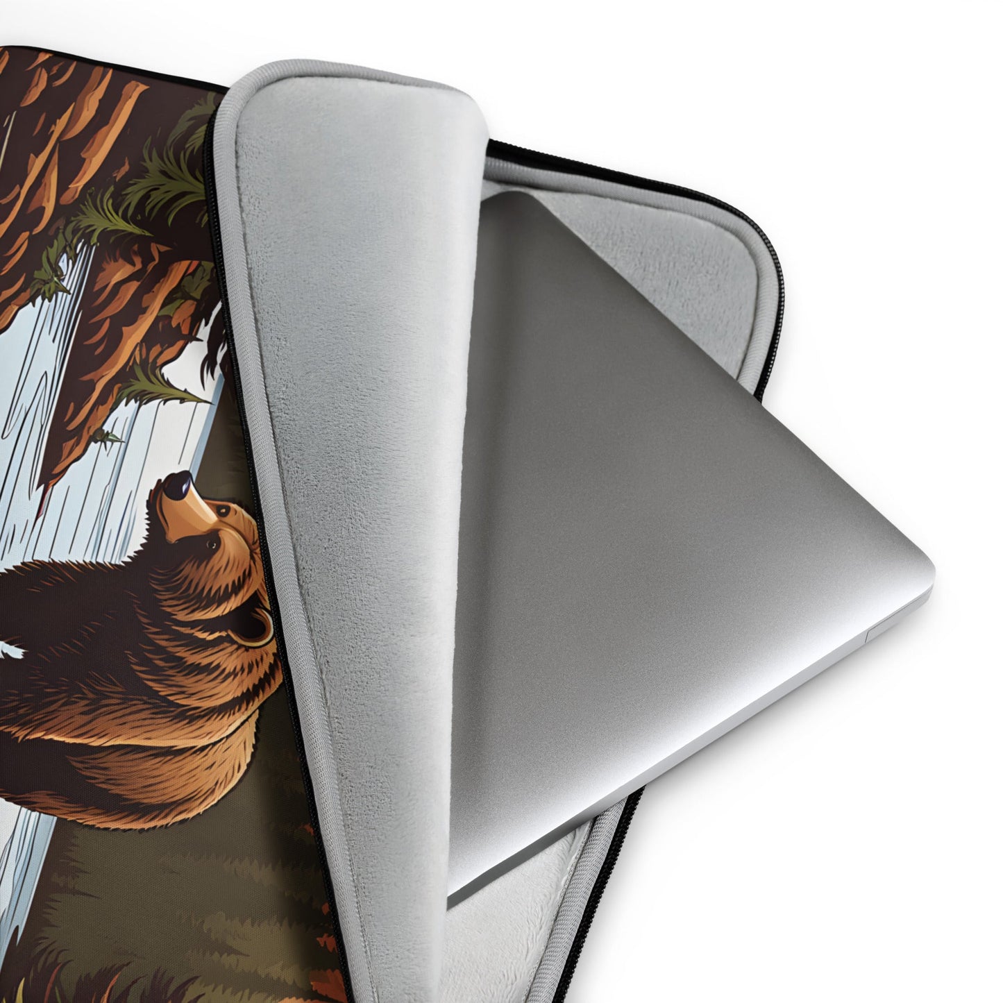Brown Bear In The River Laptop Sleeve - Laptop Cases - Discovery Co.