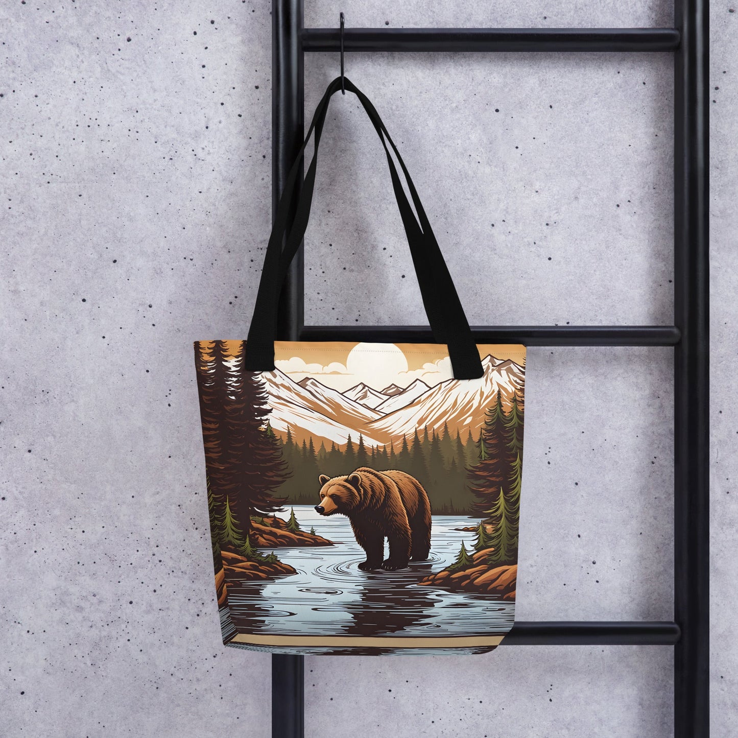 Brown Bear In The River Tote Bag - Tote Bags - Discovery Co.