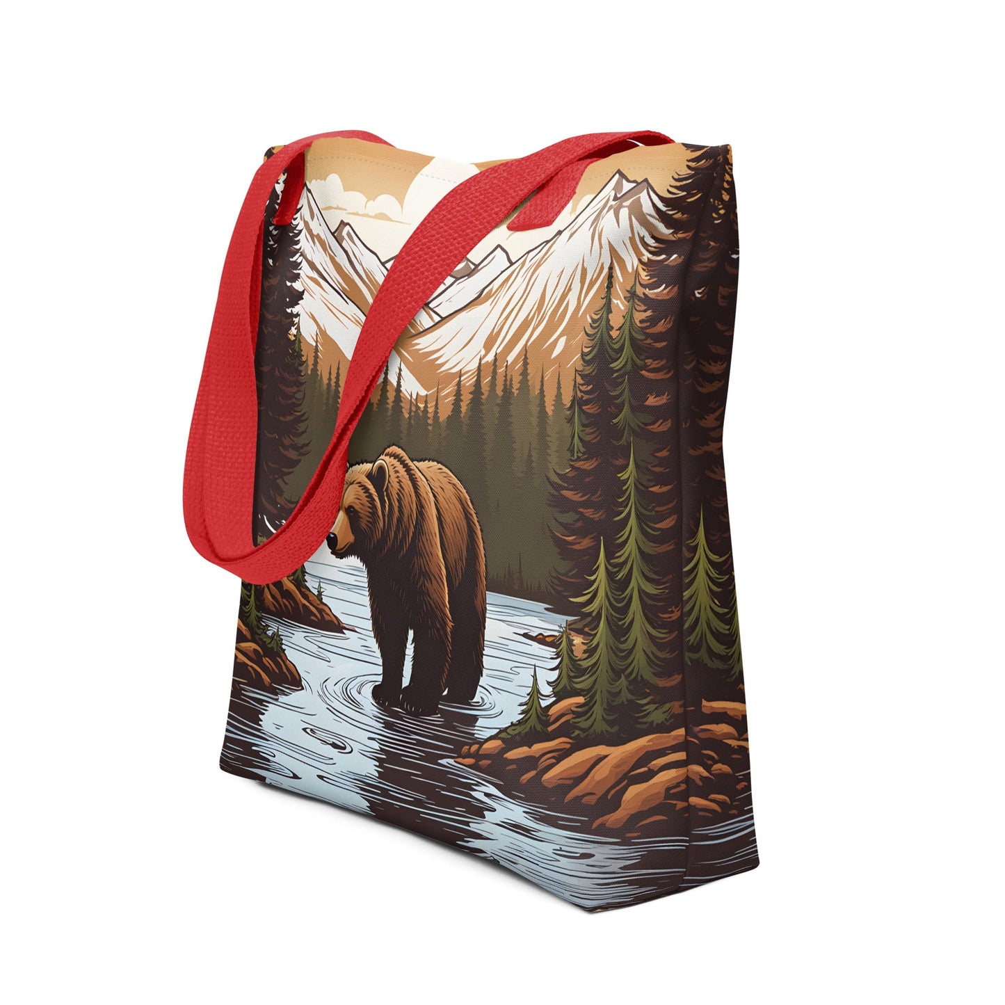 Brown Bear In The River Tote Bag - Tote Bags - Discovery Co.