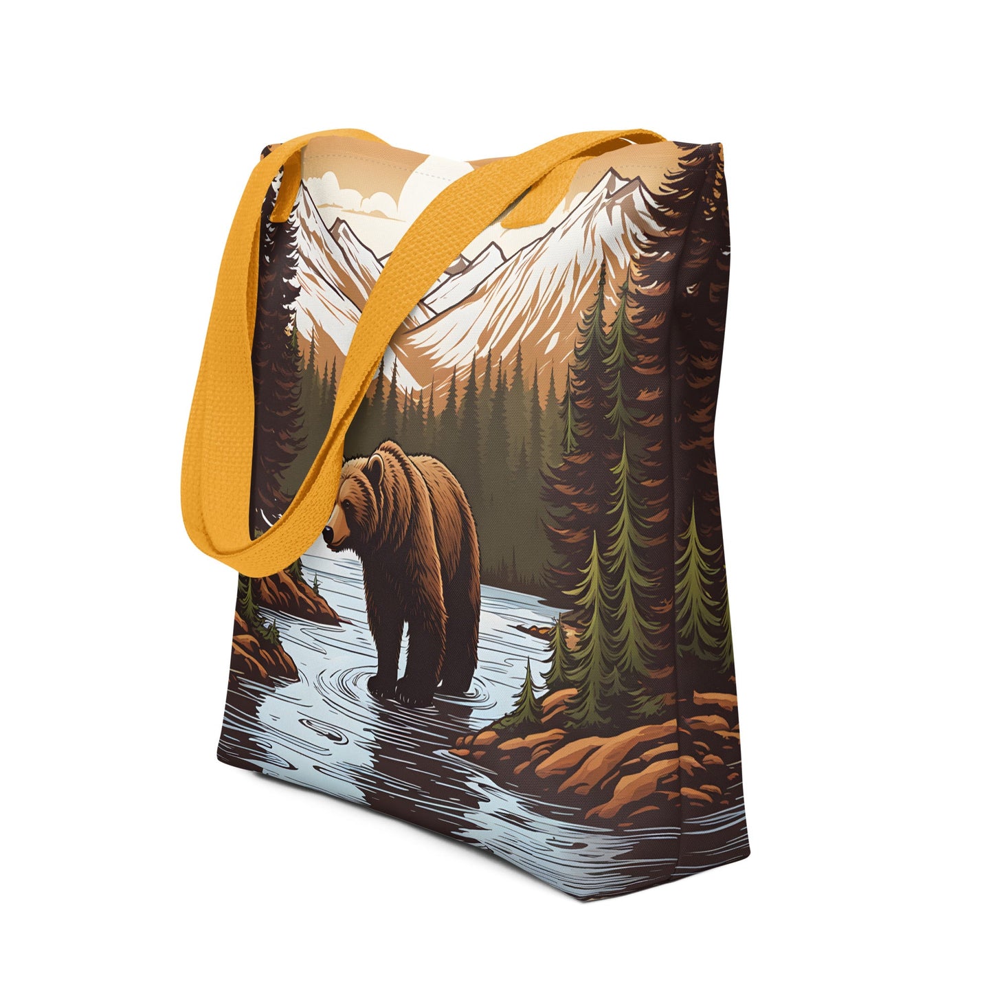 Brown Bear In The River Tote Bag - Tote Bags - Discovery Co.