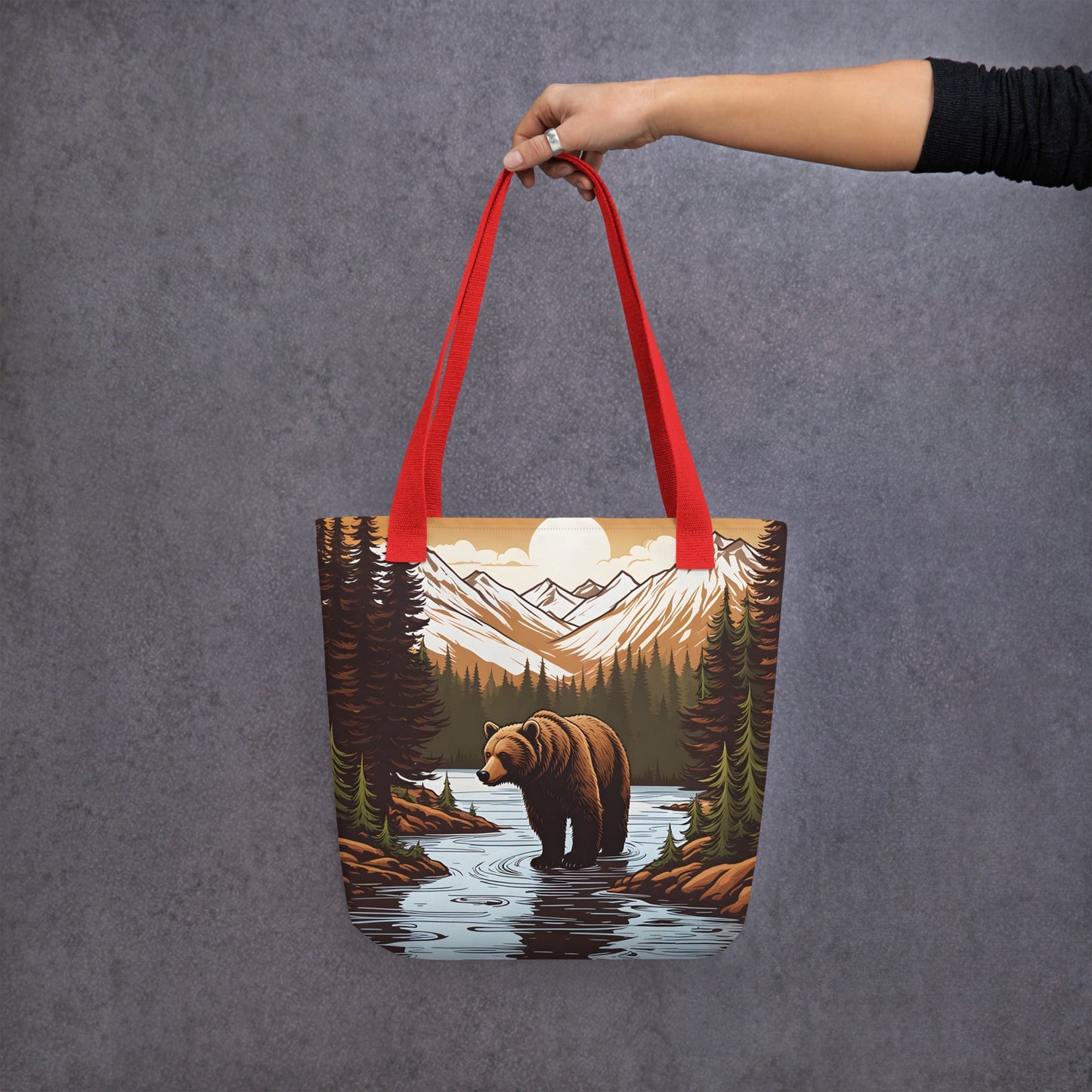 Brown Bear In The River Tote Bag - Tote Bags - Discovery Co.