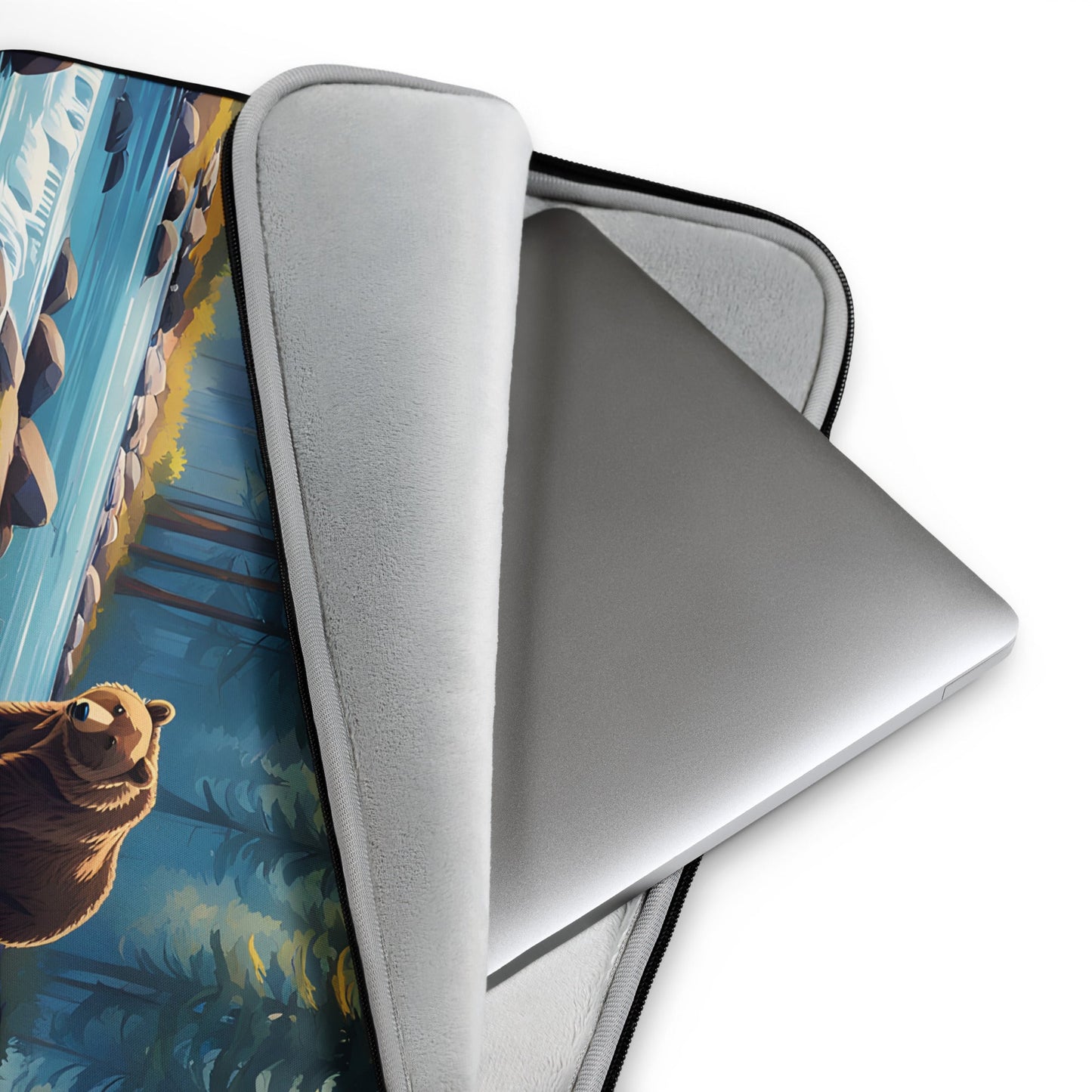 Brown Bear Near River Laptop Sleeve - Laptop Cases - Discovery Co.