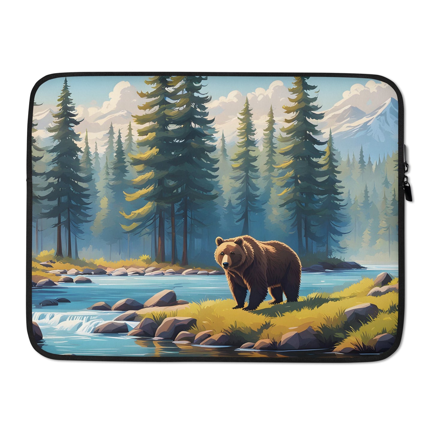 Brown Bear Near River Laptop Sleeve - Laptop Cases - Discovery Co.