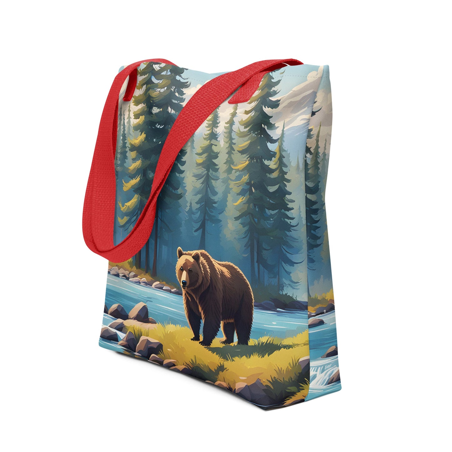 Brown Bear Near River Tote Bag - Tote Bags - Discovery Co.
