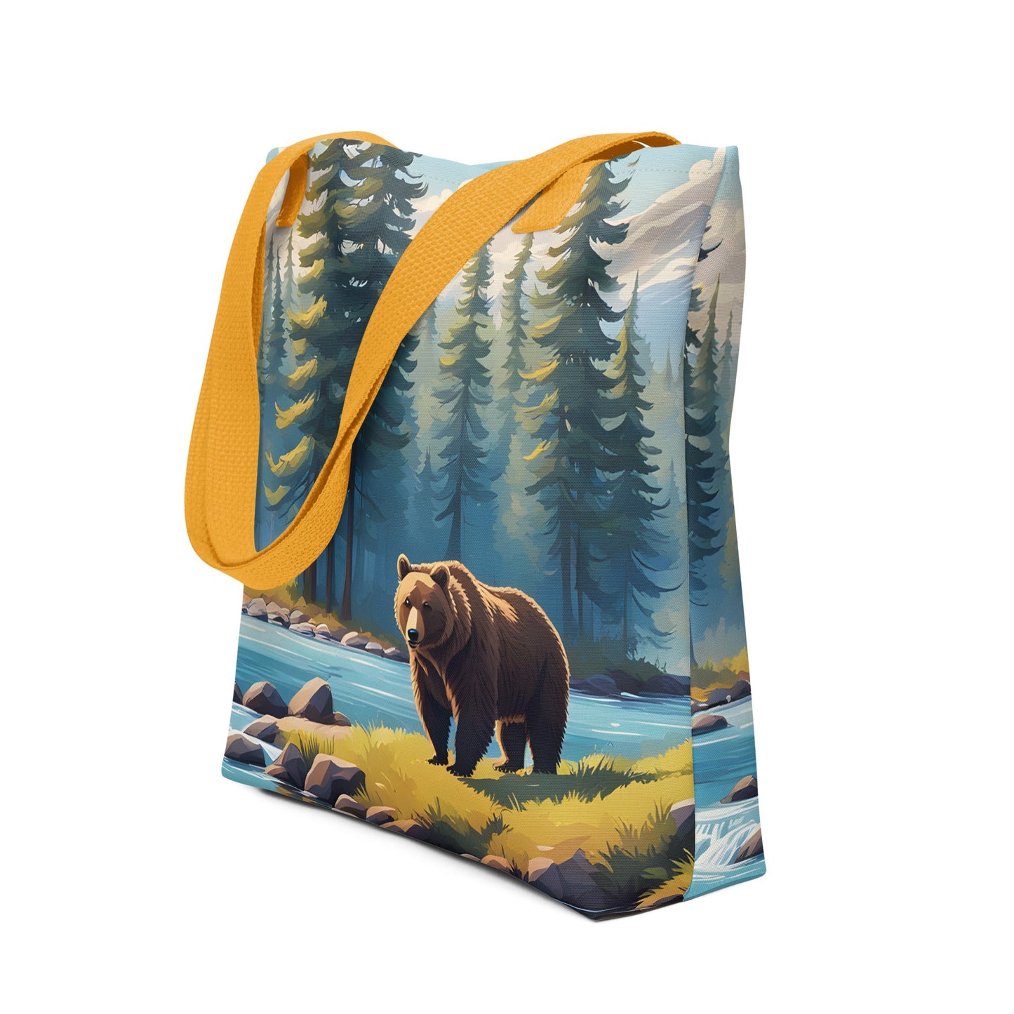 Brown Bear Near River Tote Bag - Tote Bags - Discovery Co.