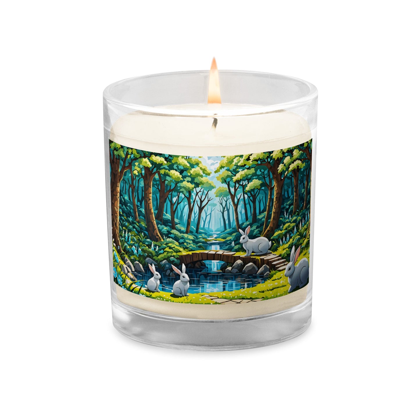 Bunnies In The Forest Glass Jar Soy Wax Candle - Candles - Discovery Co.