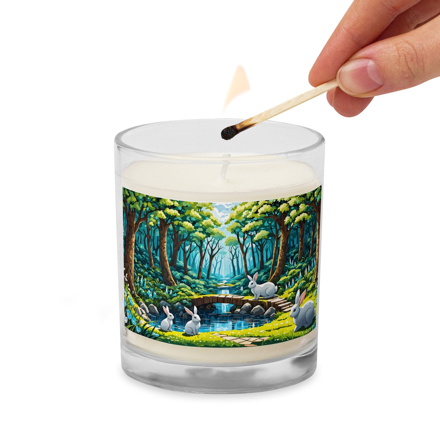 Bunnies In The Forest Glass Jar Soy Wax Candle - Candles - Discovery Co.
