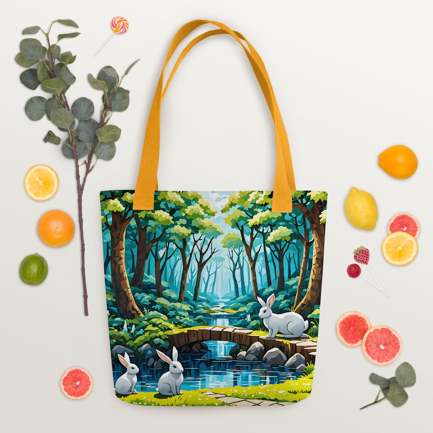 Bunnies In The Forest Tote Bag - Tote Bags - Discovery Co.