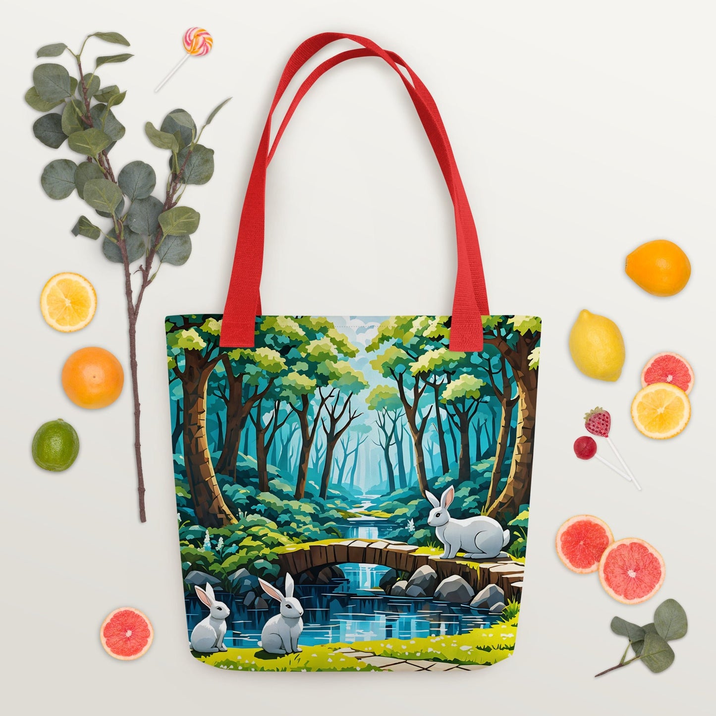 Bunnies In The Forest Tote Bag - Tote Bags - Discovery Co.