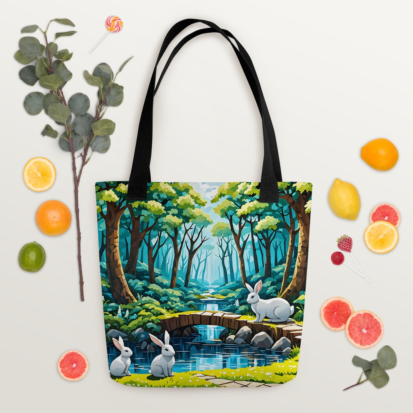 Bunnies In The Forest Tote Bag - Tote Bags - Discovery Co.