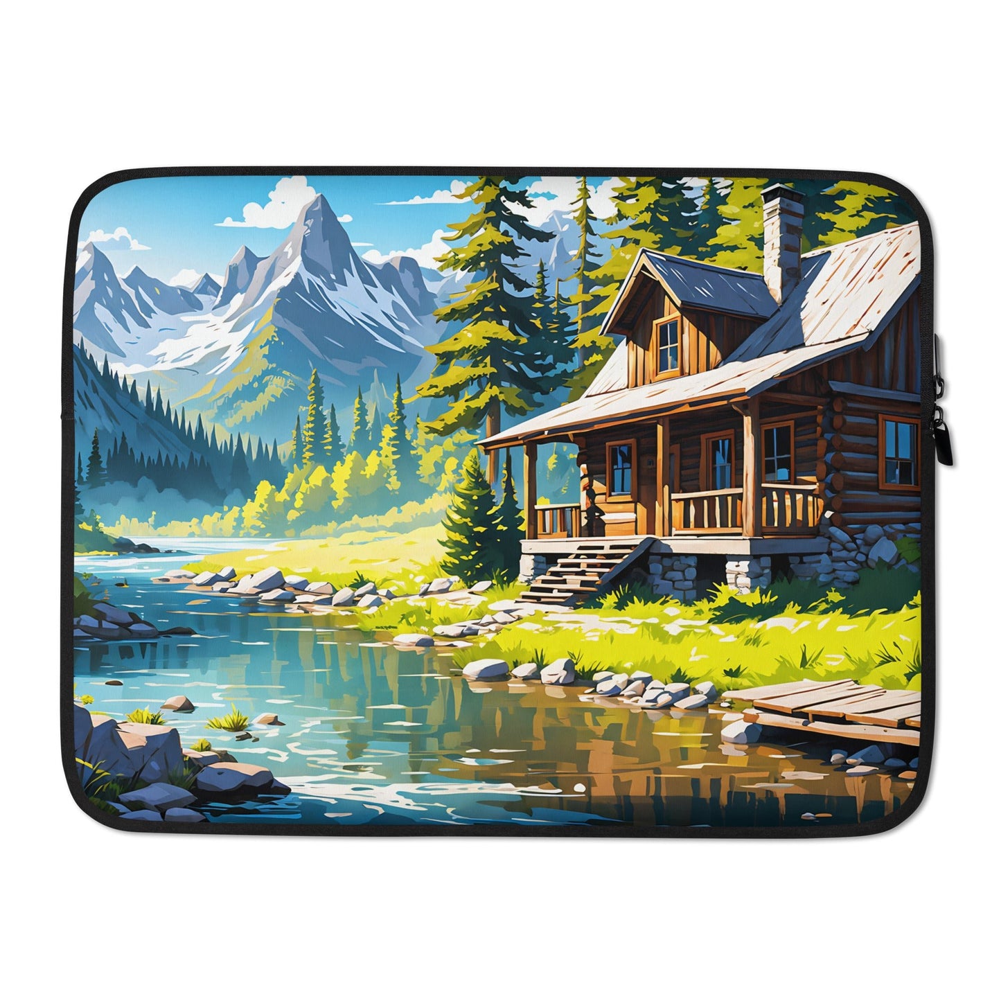 Cabin By The River II Laptop Sleeve - Laptop Cases - Discovery Co.
