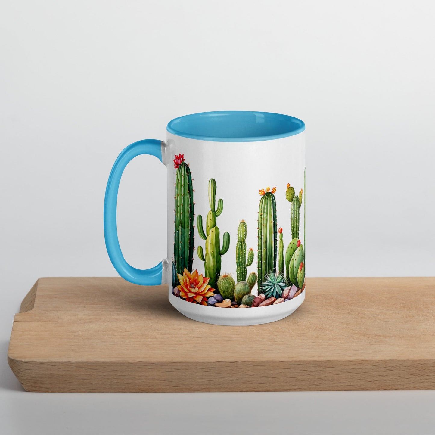 Cactus Garden Mug With Color Inside (11 oz and 15 oz) - Mugs - Discovery Co.