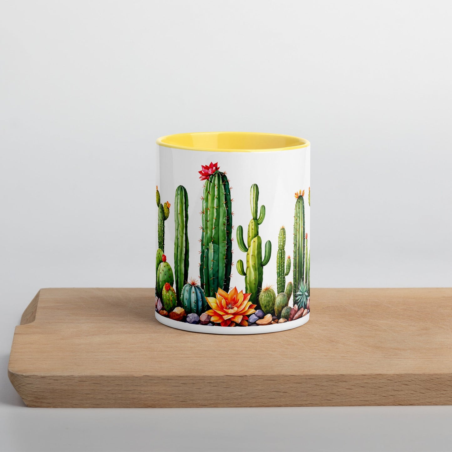 Cactus Garden Mug With Color Inside (11 oz and 15 oz) - Mugs - Discovery Co.