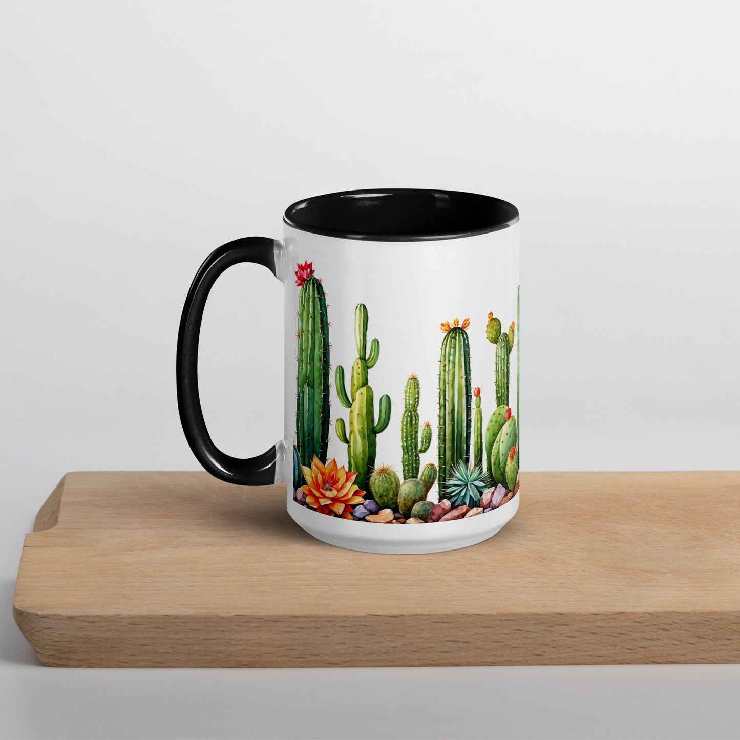 Cactus Garden Mug With Color Inside (11 oz and 15 oz) - Mugs - Discovery Co.