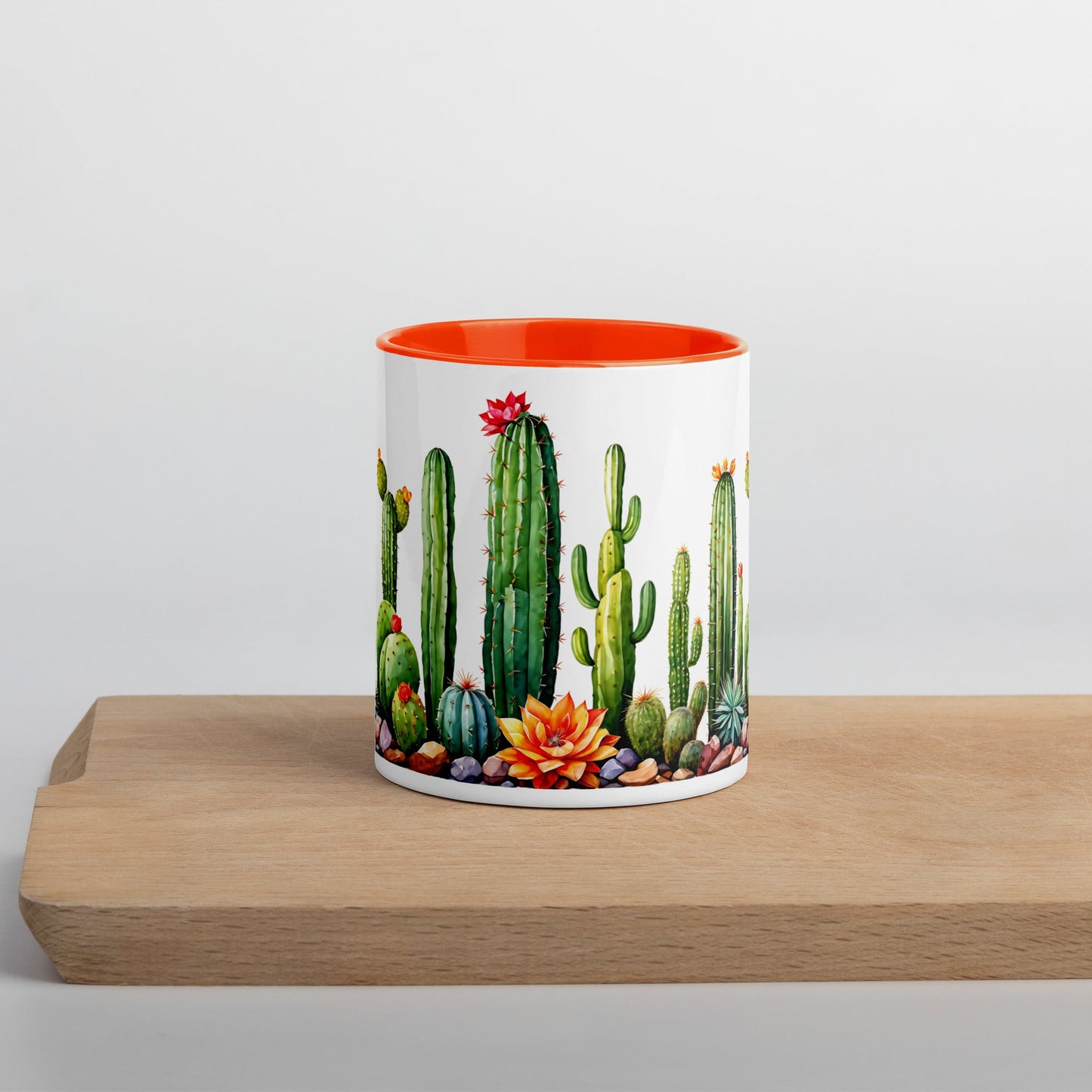 Cactus Garden Mug With Color Inside (11 oz and 15 oz) - Mugs - Discovery Co.