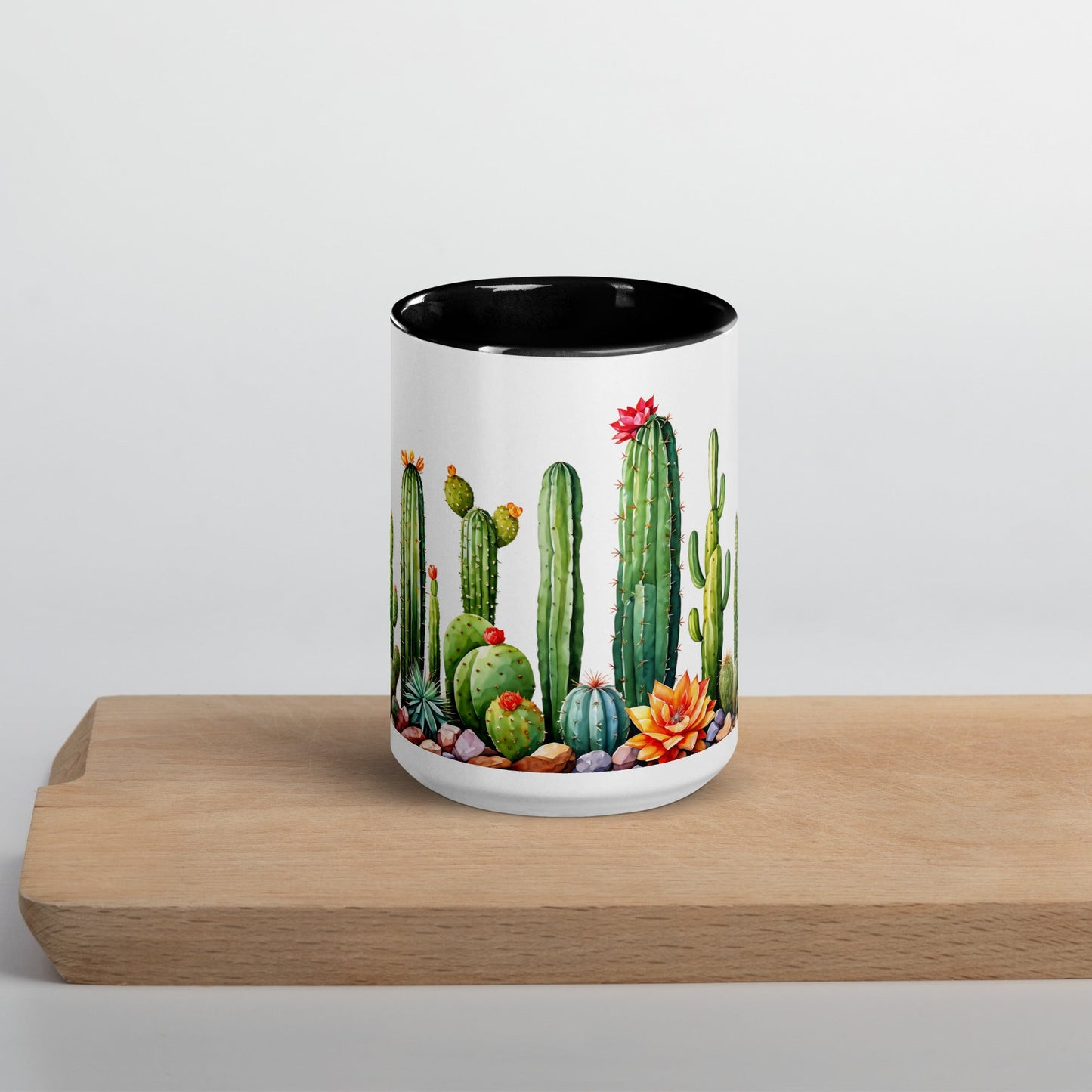 Cactus Garden Mug With Color Inside (11 oz and 15 oz) - Mugs - Discovery Co.