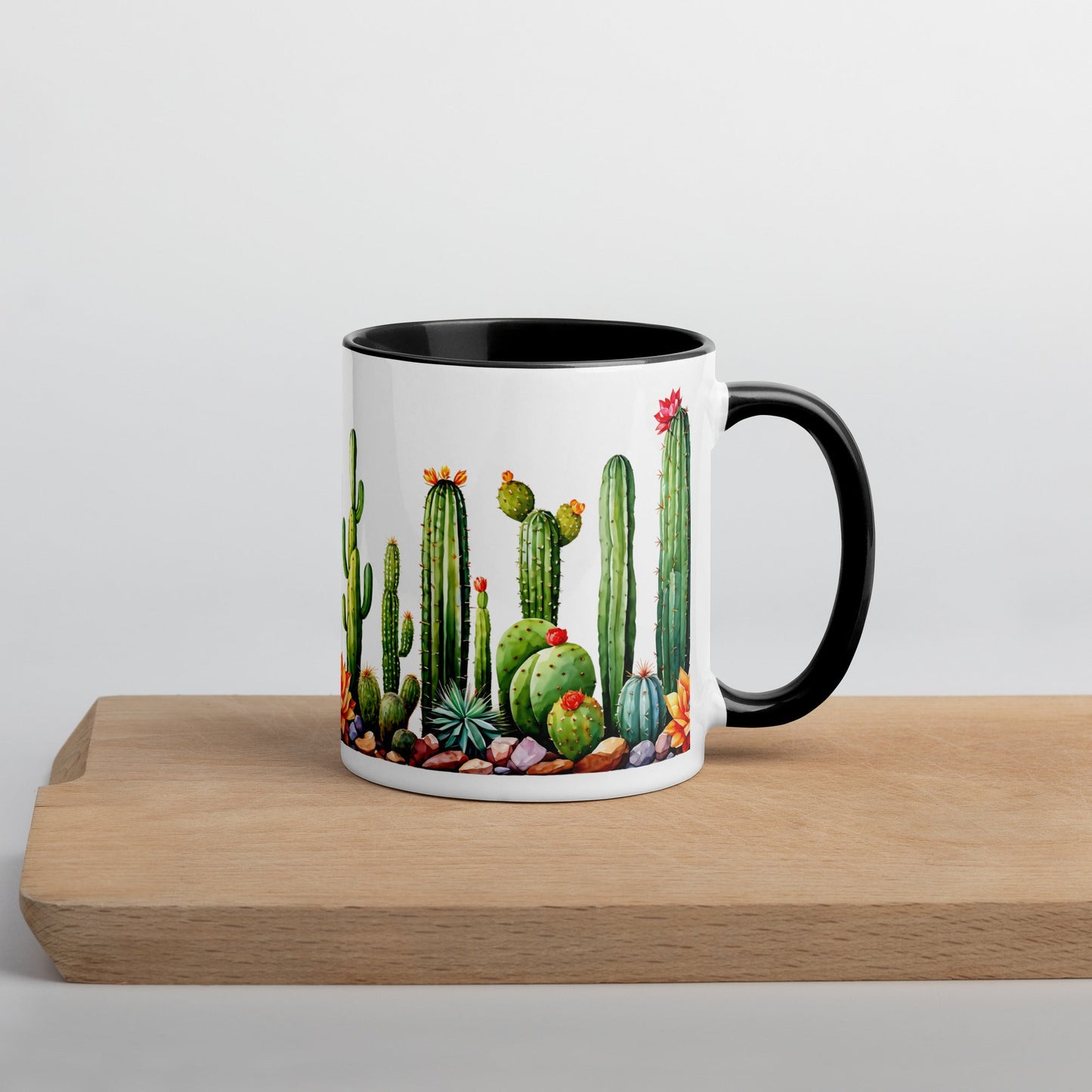 Cactus Garden Mug With Color Inside (11 oz and 15 oz) - Mugs - Discovery Co.