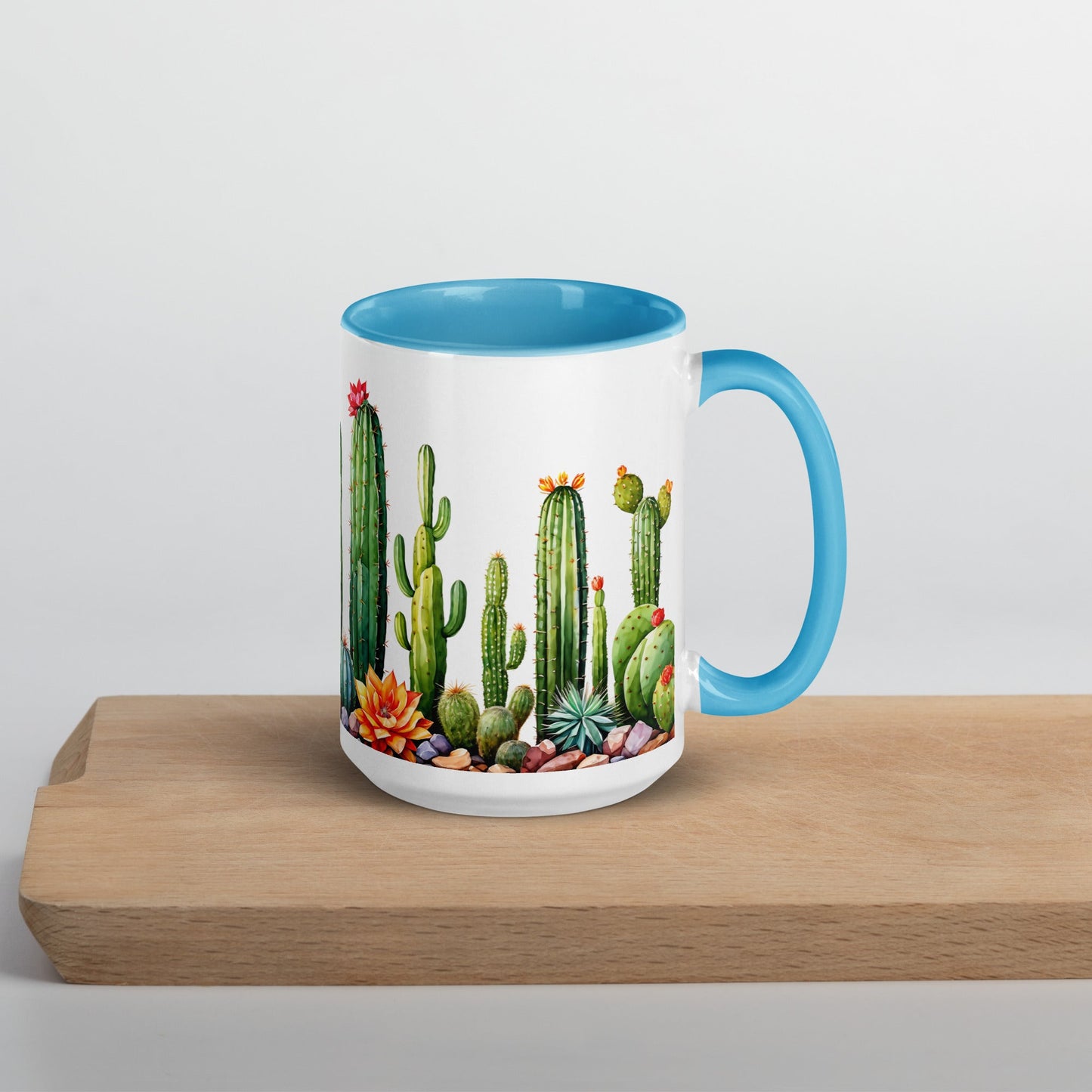 Cactus Garden Mug With Color Inside (11 oz and 15 oz) - Mugs - Discovery Co.