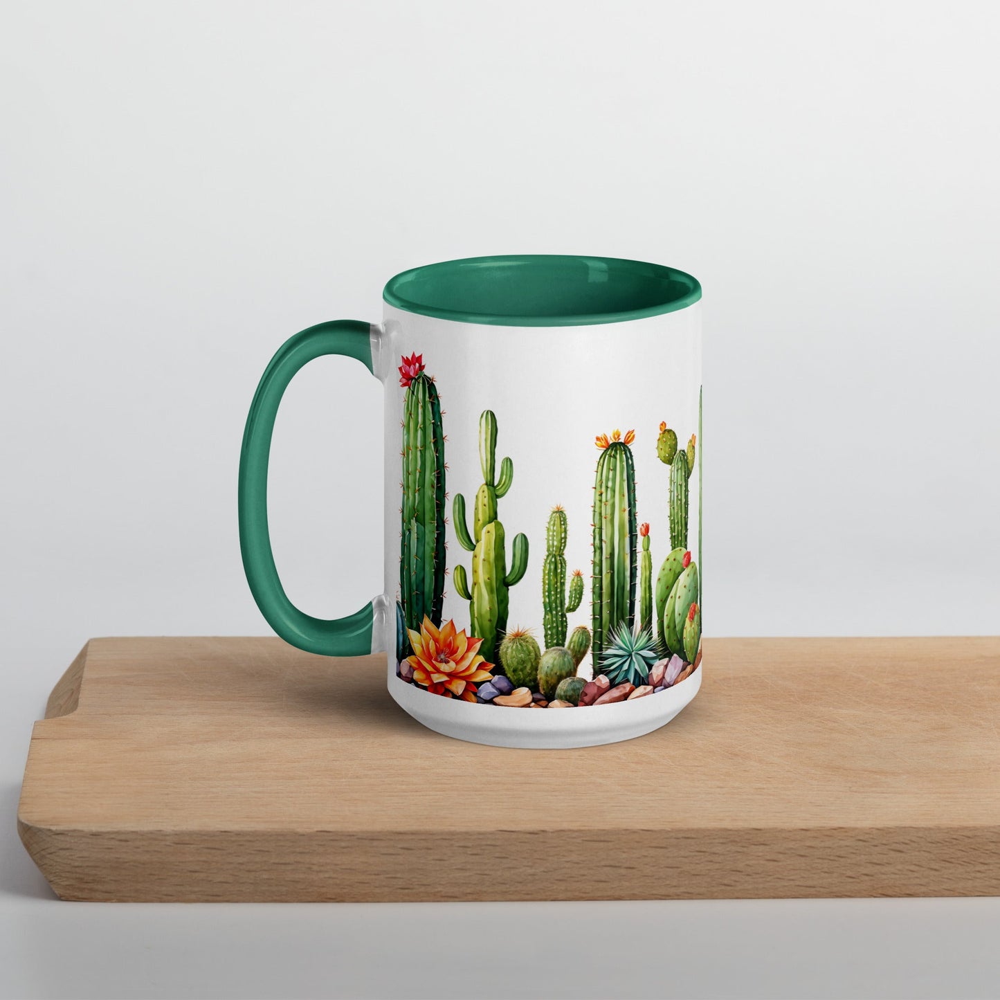 Cactus Garden Mug With Color Inside (11 oz and 15 oz) - Mugs - Discovery Co.