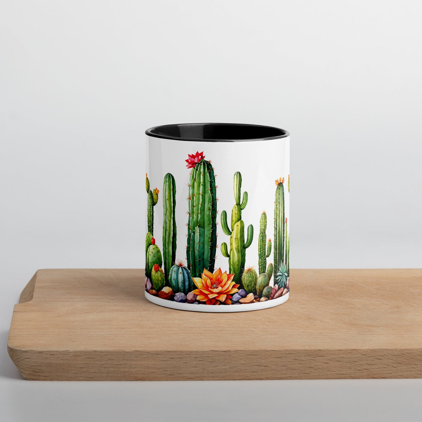 Cactus Garden Mug With Color Inside (11 oz and 15 oz) - Mugs - Discovery Co.