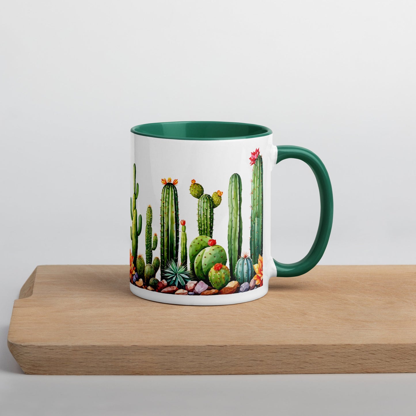 Cactus Garden Mug With Color Inside (11 oz and 15 oz) - Mugs - Discovery Co.