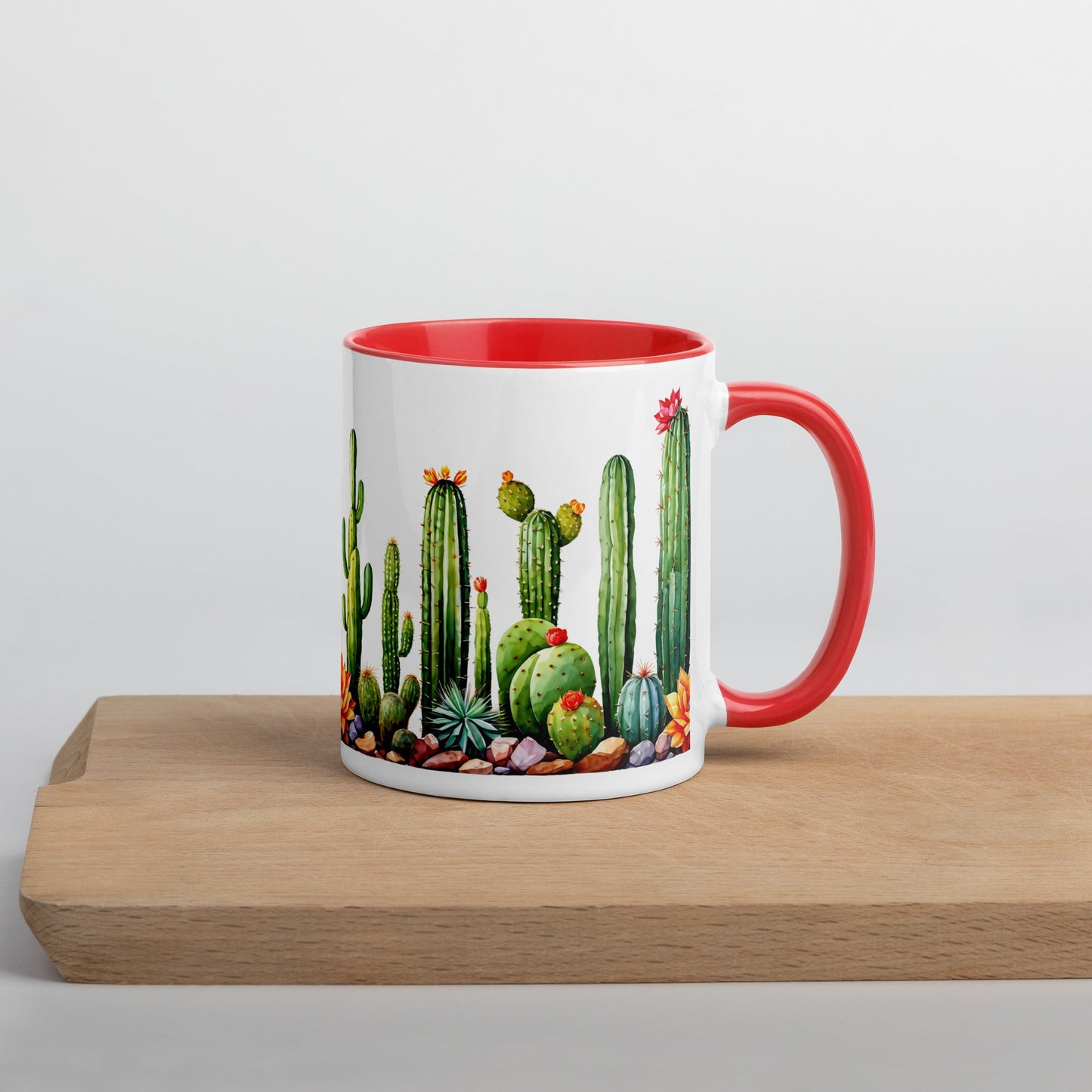 Cactus Garden Mug With Color Inside (11 oz and 15 oz) - Mugs - Discovery Co.