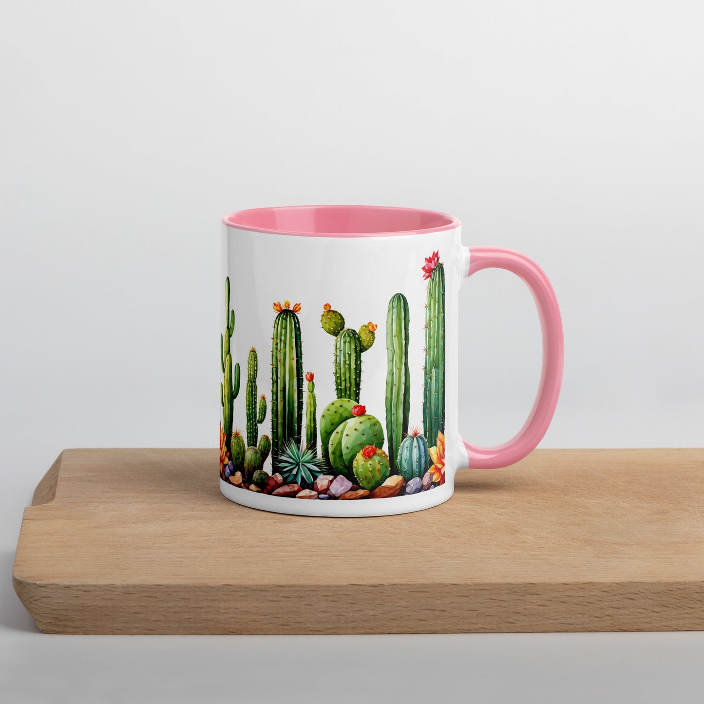 Cactus Garden Mug With Color Inside (11 oz and 15 oz) - Mugs - Discovery Co.