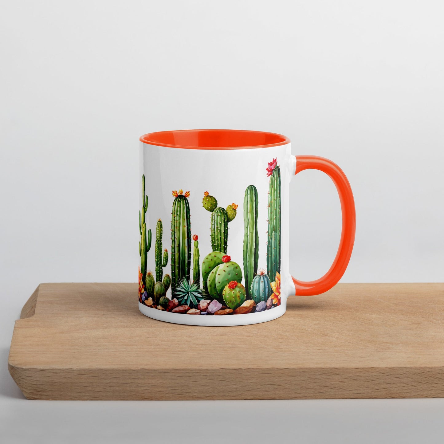 Cactus Garden Mug With Color Inside (11 oz and 15 oz) - Mugs - Discovery Co.