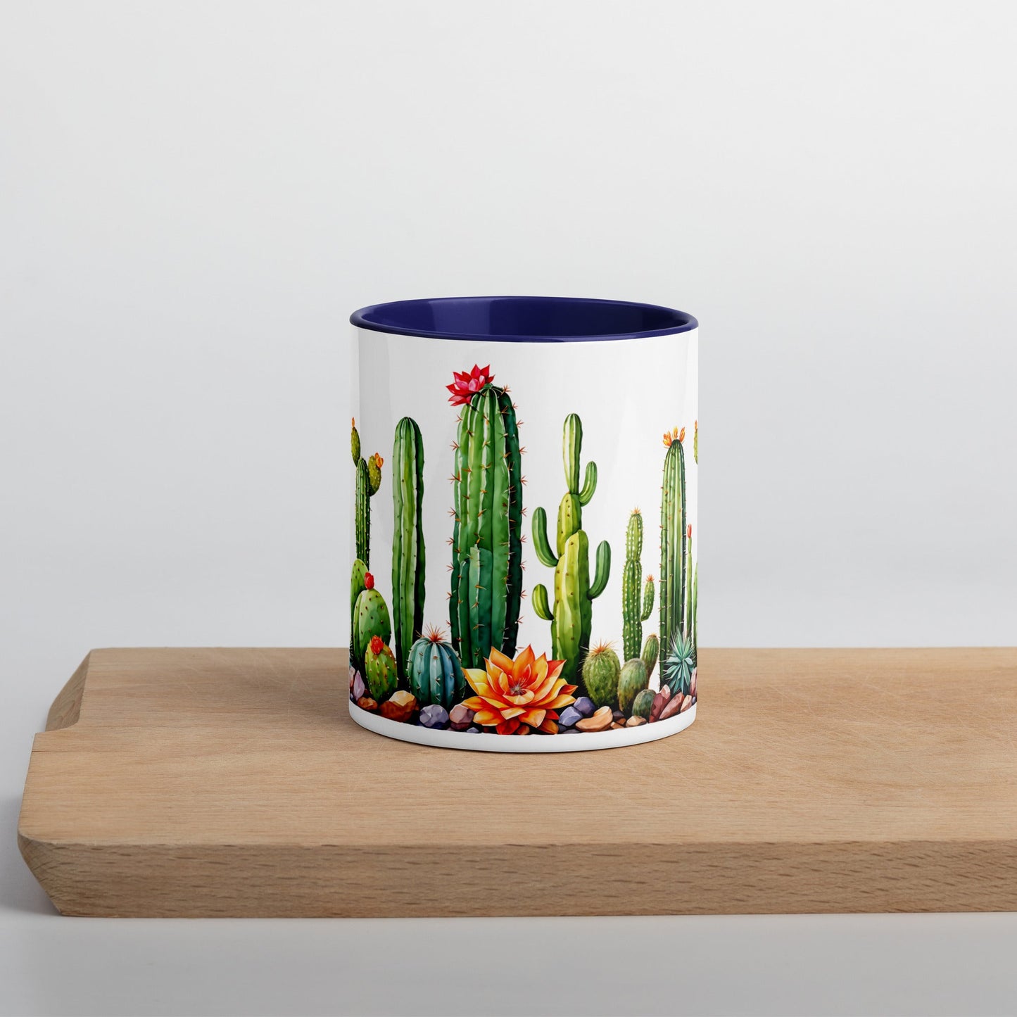 Cactus Garden Mug With Color Inside (11 oz and 15 oz) - Mugs - Discovery Co.