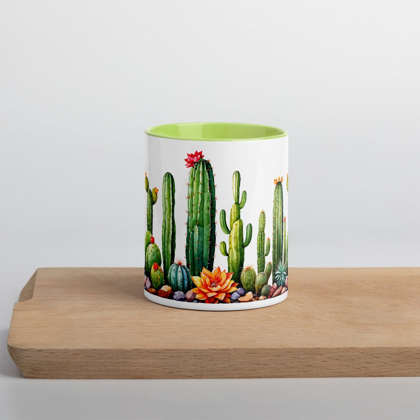 Cactus Garden Mug With Color Inside (11 oz and 15 oz) - Mugs - Discovery Co.