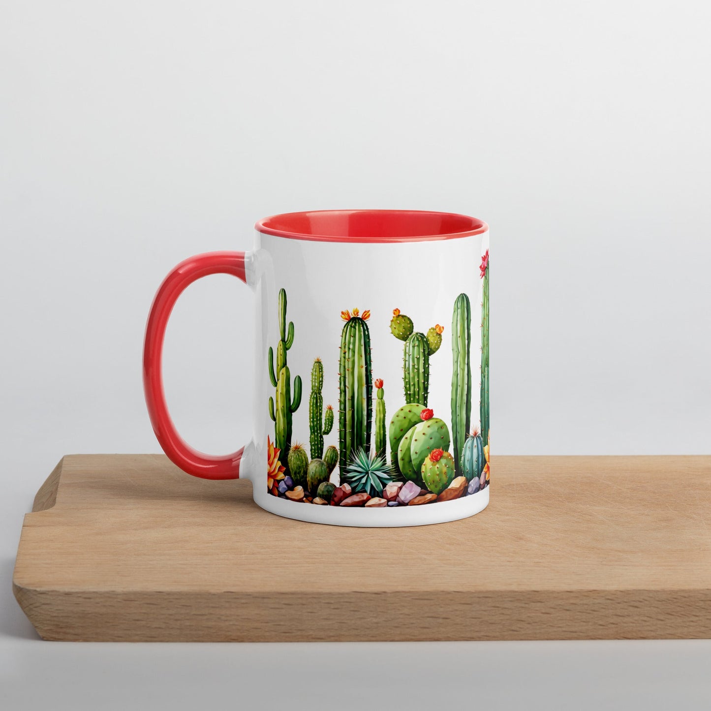 Cactus Garden Mug With Color Inside (11 oz and 15 oz) - Mugs - Discovery Co.