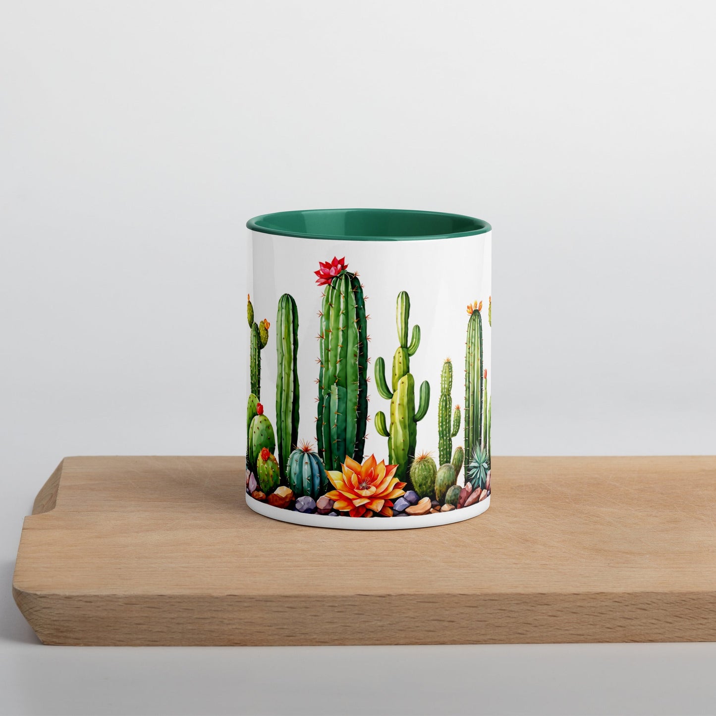 Cactus Garden Mug With Color Inside (11 oz and 15 oz) - Mugs - Discovery Co.