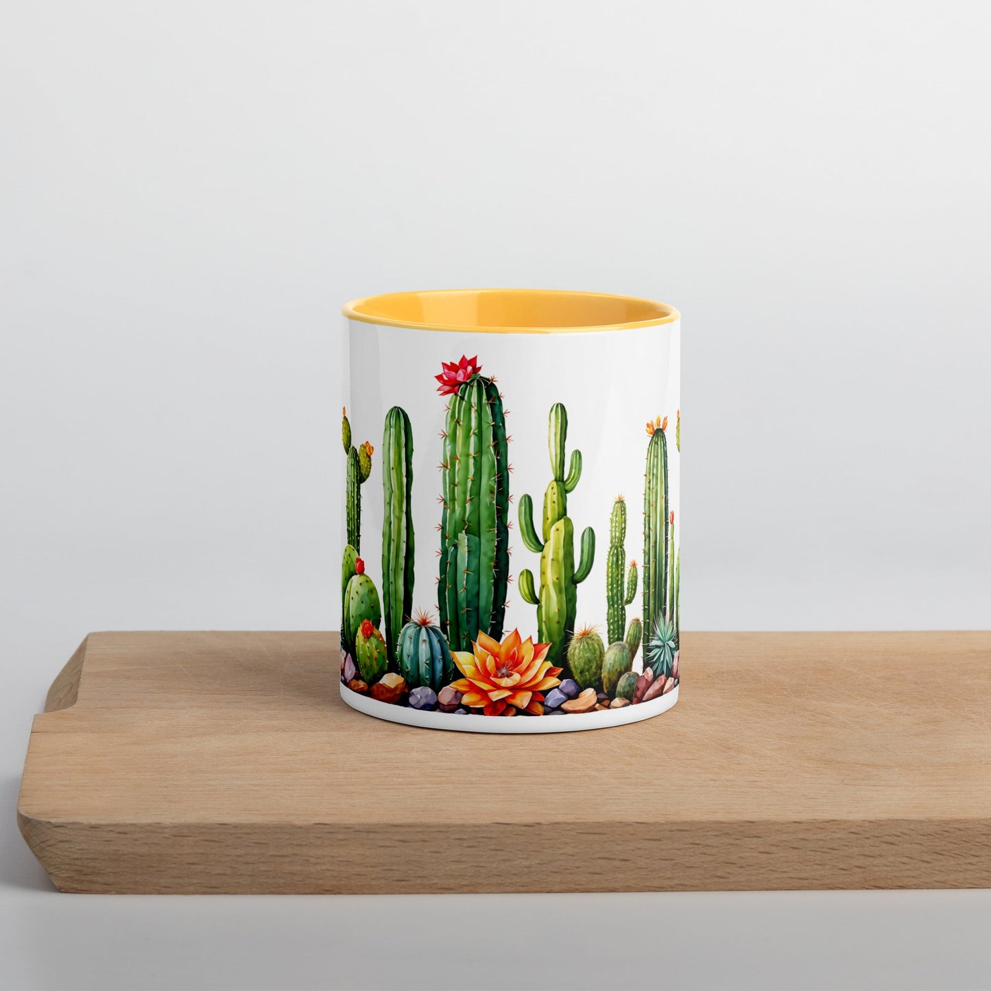 Cactus Garden Mug With Color Inside (11 oz and 15 oz) - Mugs - Discovery Co.