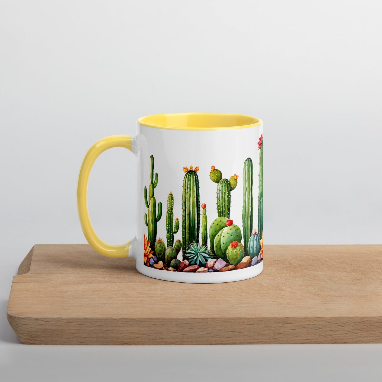 Cactus Garden Mug With Color Inside (11 oz and 15 oz) - Mugs - Discovery Co.
