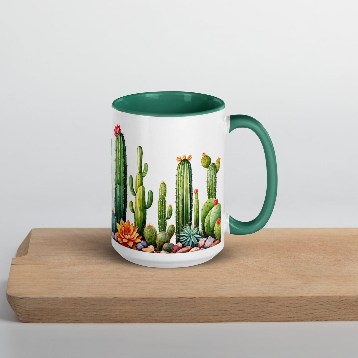 Cactus Garden Mug With Color Inside (11 oz and 15 oz) - Mugs - Discovery Co.