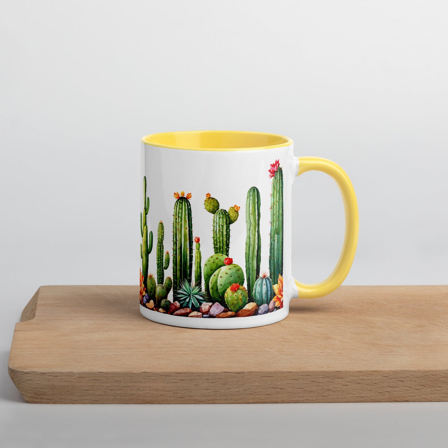 Cactus Garden Mug With Color Inside (11 oz and 15 oz) - Mugs - Discovery Co.