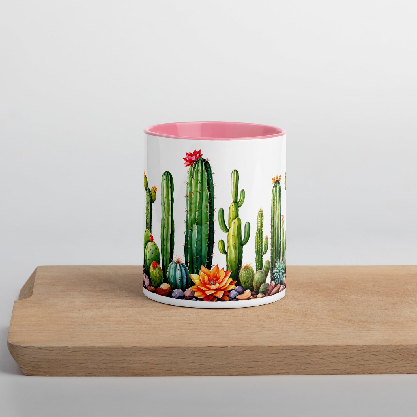 Cactus Garden Mug With Color Inside (11 oz and 15 oz) - Mugs - Discovery Co.