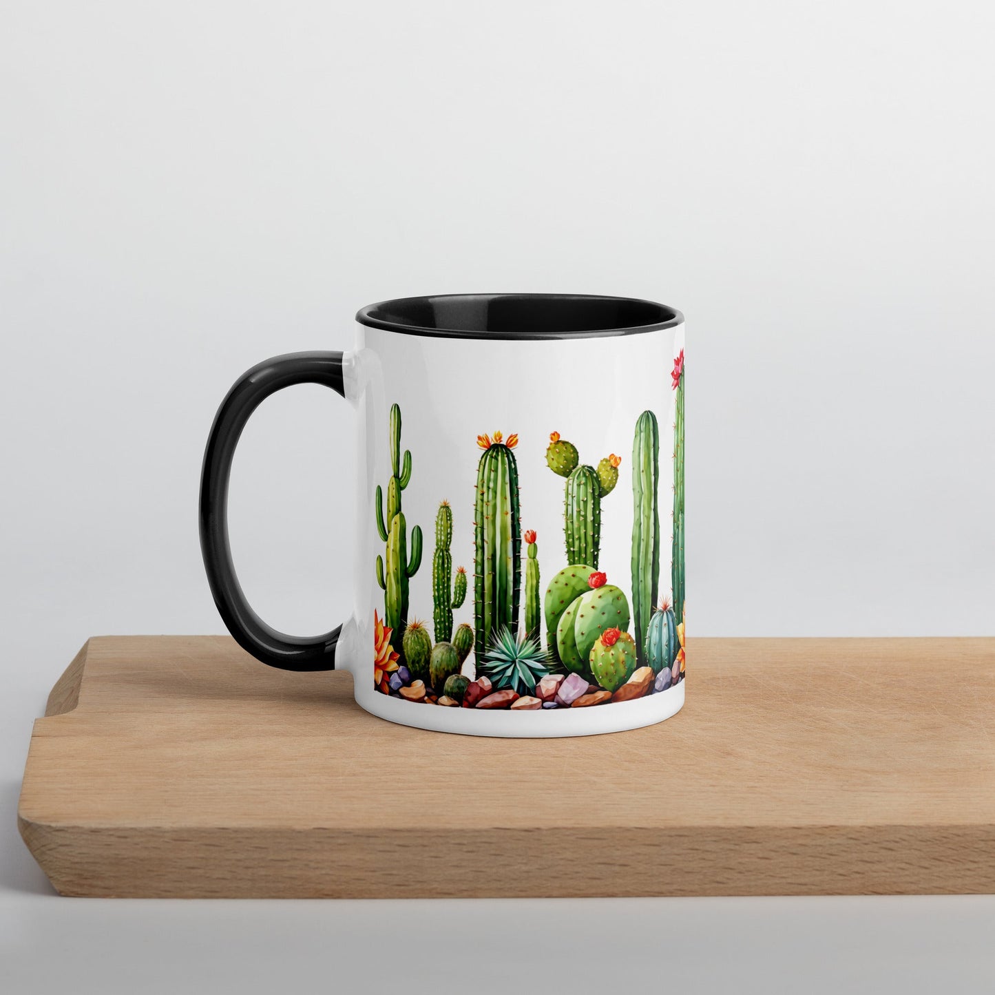 Cactus Garden Mug With Color Inside (11 oz and 15 oz) - Mugs - Discovery Co.