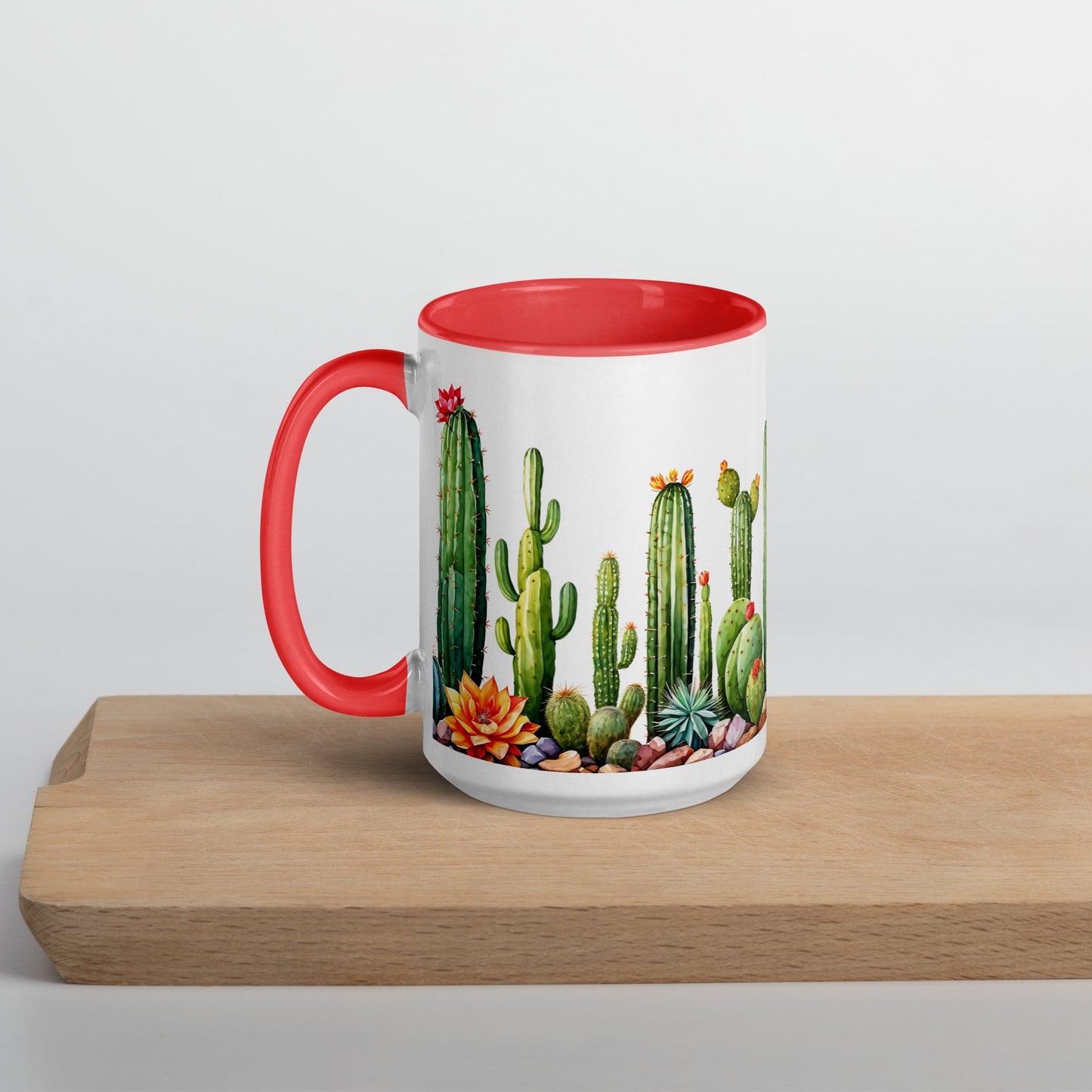 Cactus Garden Mug With Color Inside (11 oz and 15 oz) - Mugs - Discovery Co.