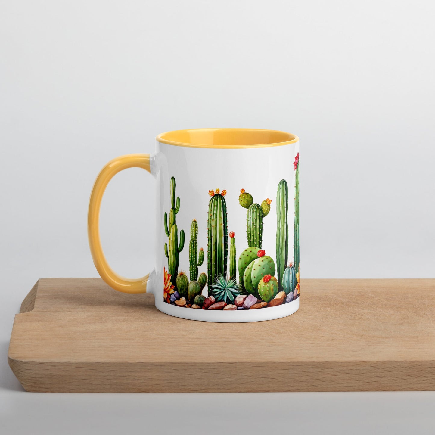 Cactus Garden Mug With Color Inside (11 oz and 15 oz) - Mugs - Discovery Co.