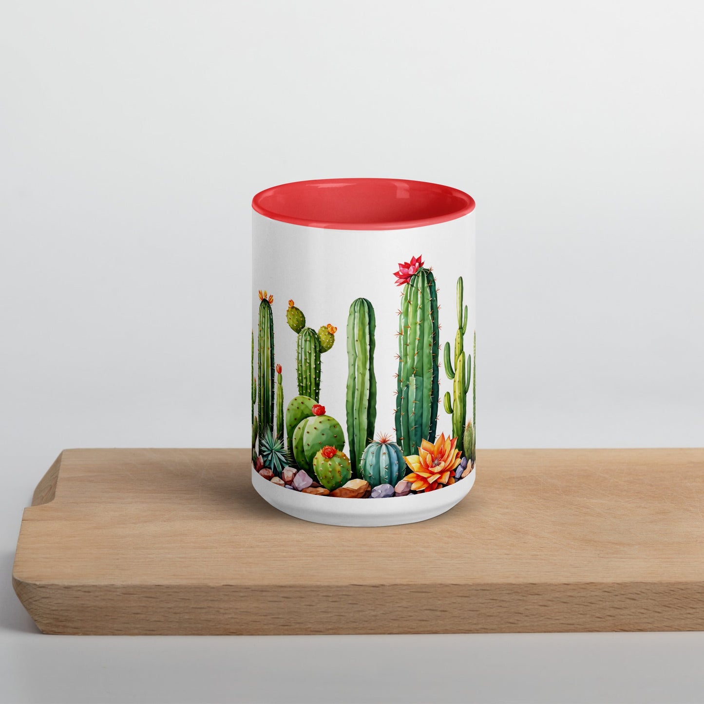 Cactus Garden Mug With Color Inside (11 oz and 15 oz) - Mugs - Discovery Co.