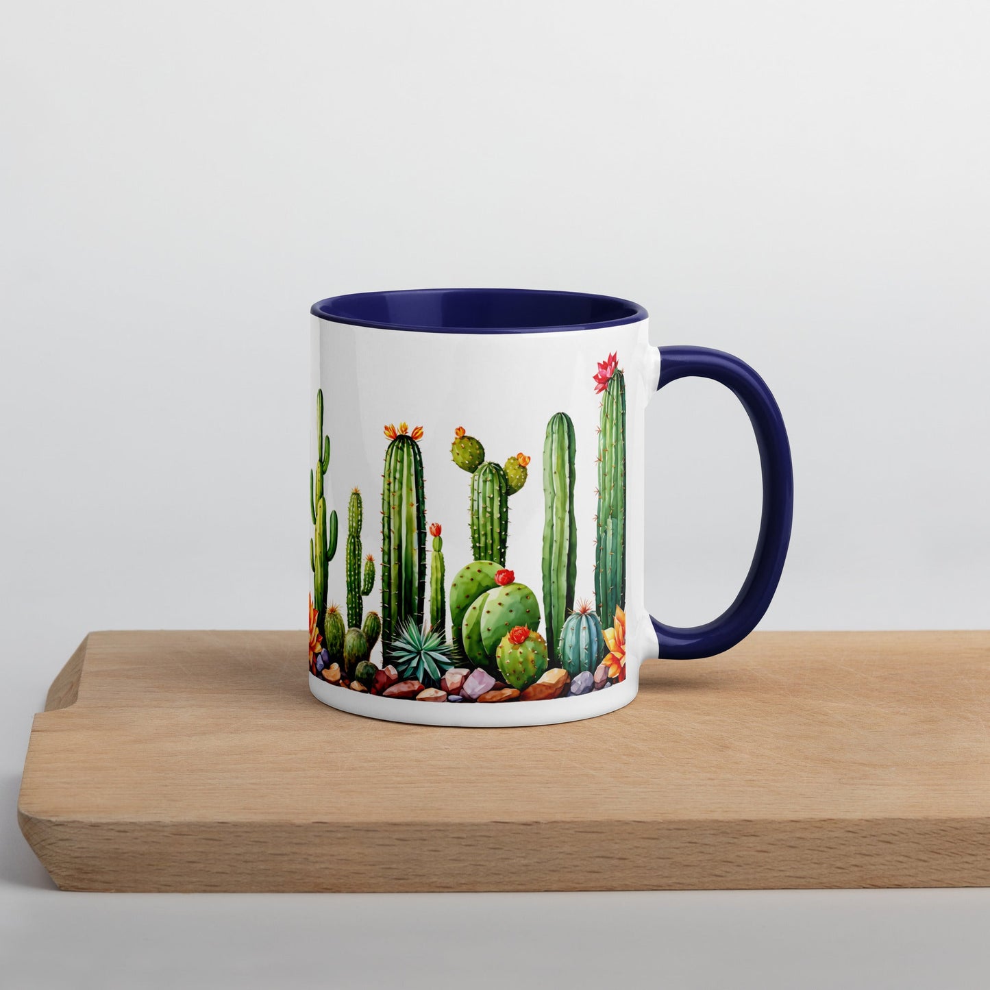 Cactus Garden Mug With Color Inside (11 oz and 15 oz) - Mugs - Discovery Co.