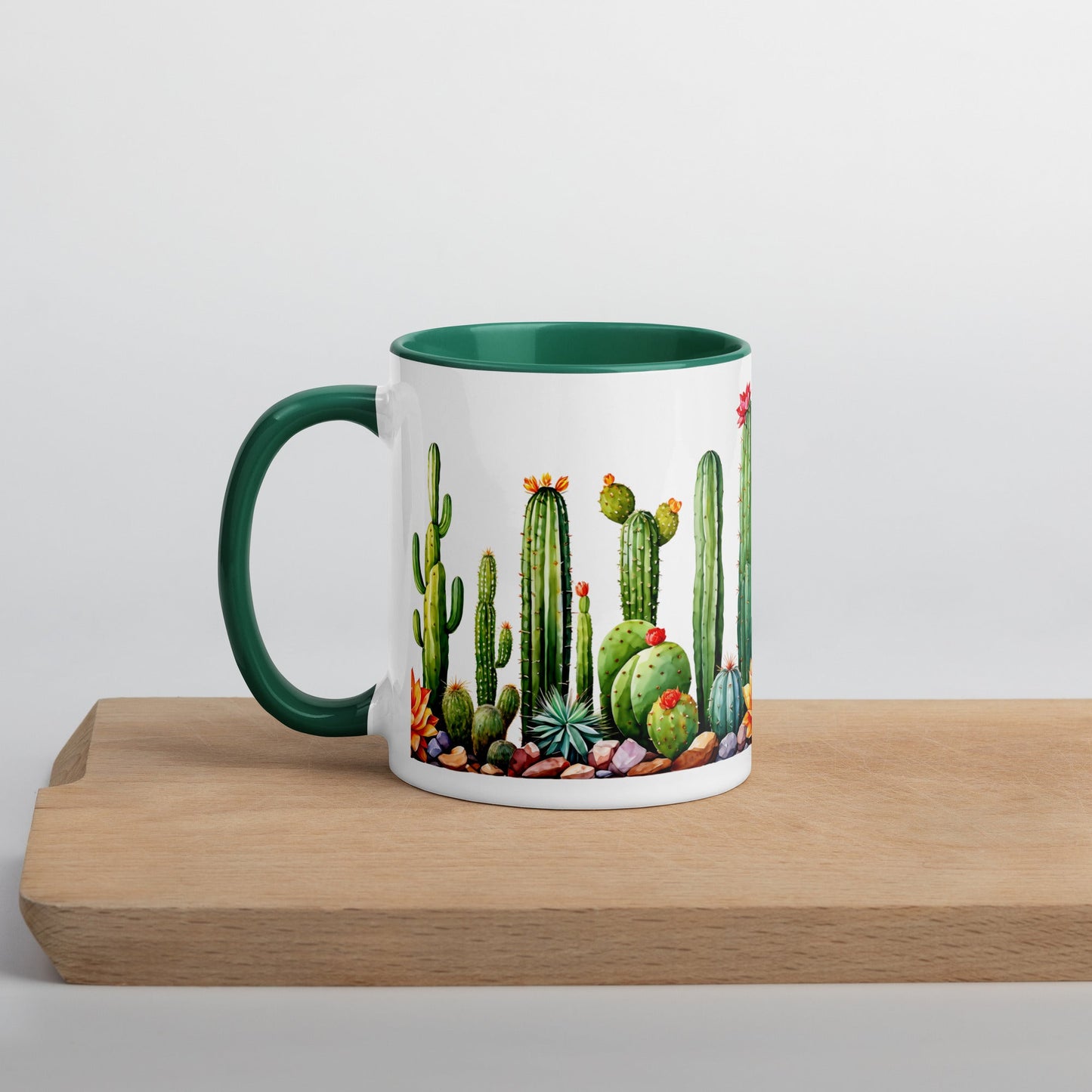 Cactus Garden Mug With Color Inside (11 oz and 15 oz) - Mugs - Discovery Co.