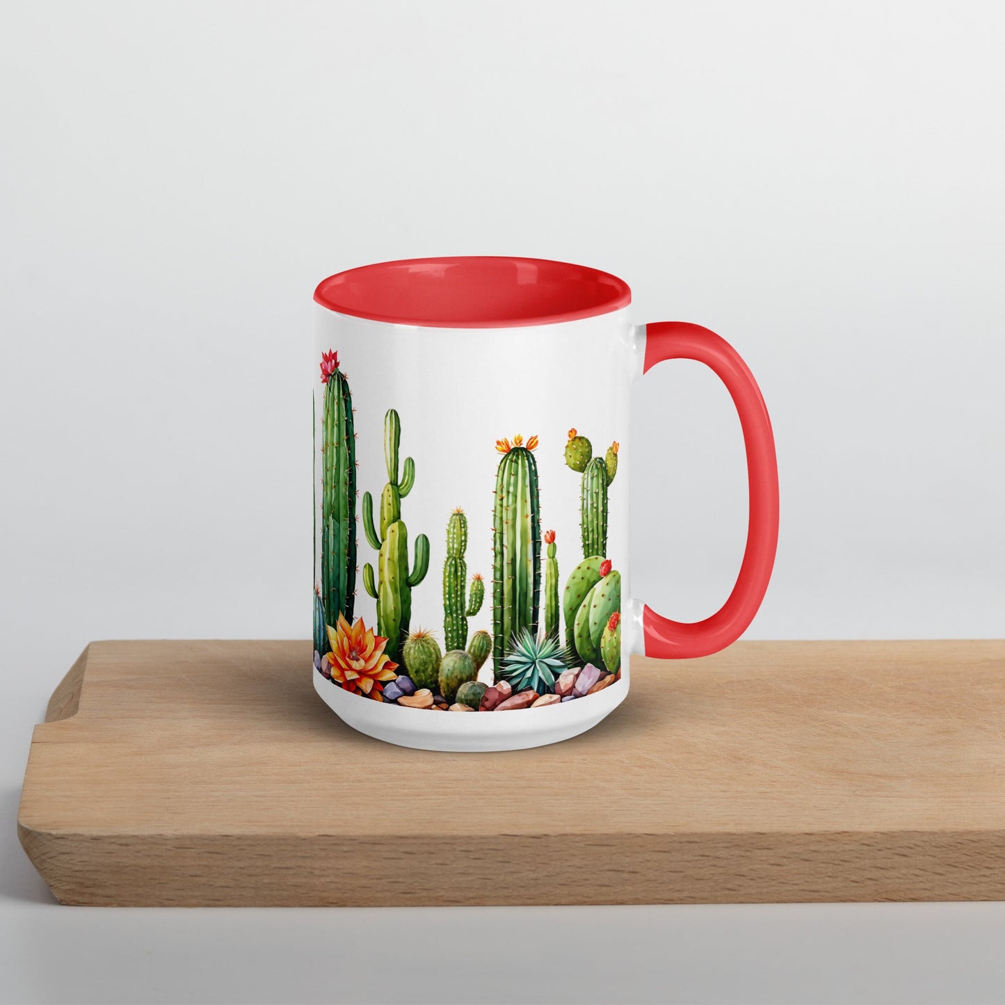 Cactus Garden Mug With Color Inside (11 oz and 15 oz) - Mugs - Discovery Co.