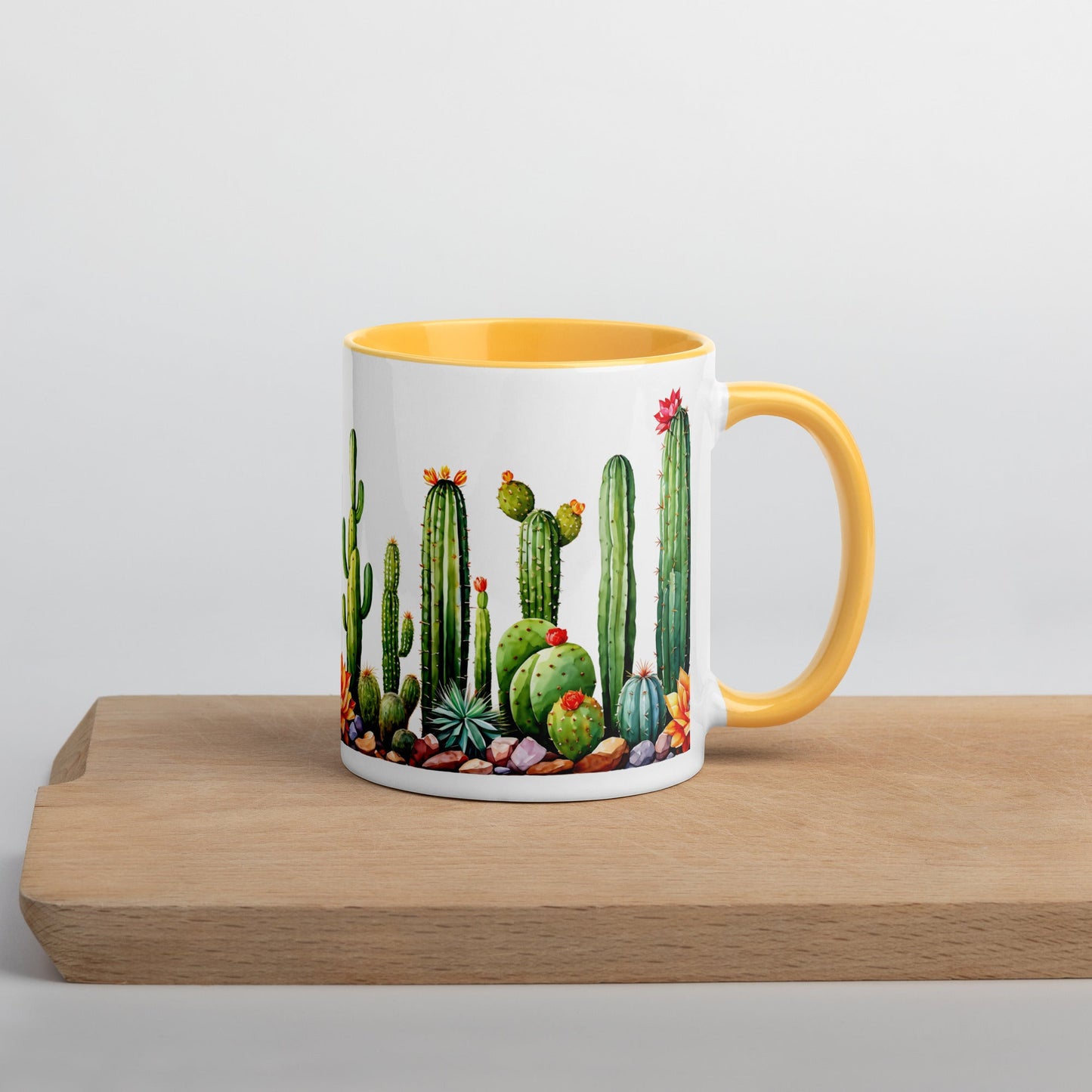 Cactus Garden Mug With Color Inside (11 oz and 15 oz) - Mugs - Discovery Co.