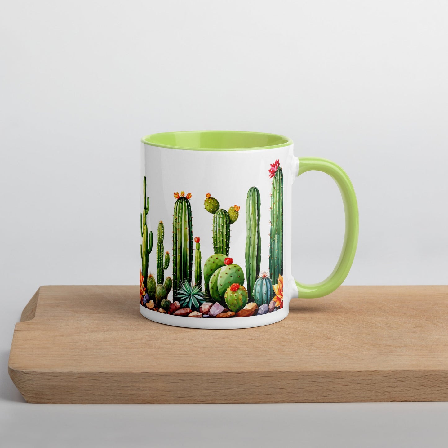 Cactus Garden Mug With Color Inside (11 oz and 15 oz) - Mugs - Discovery Co.