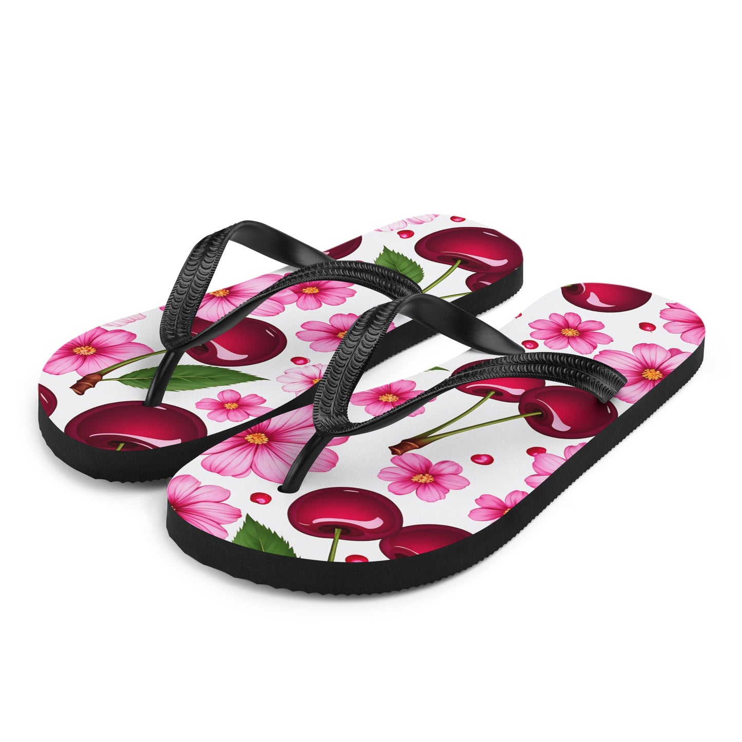 Cherries And Flowers Flip - Flops - Footwear - Discovery Co.