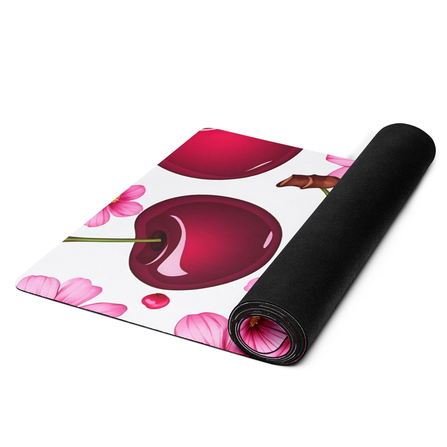 Cherries And Flowers Yoga Mat - Yoga Mat - Discovery Co.