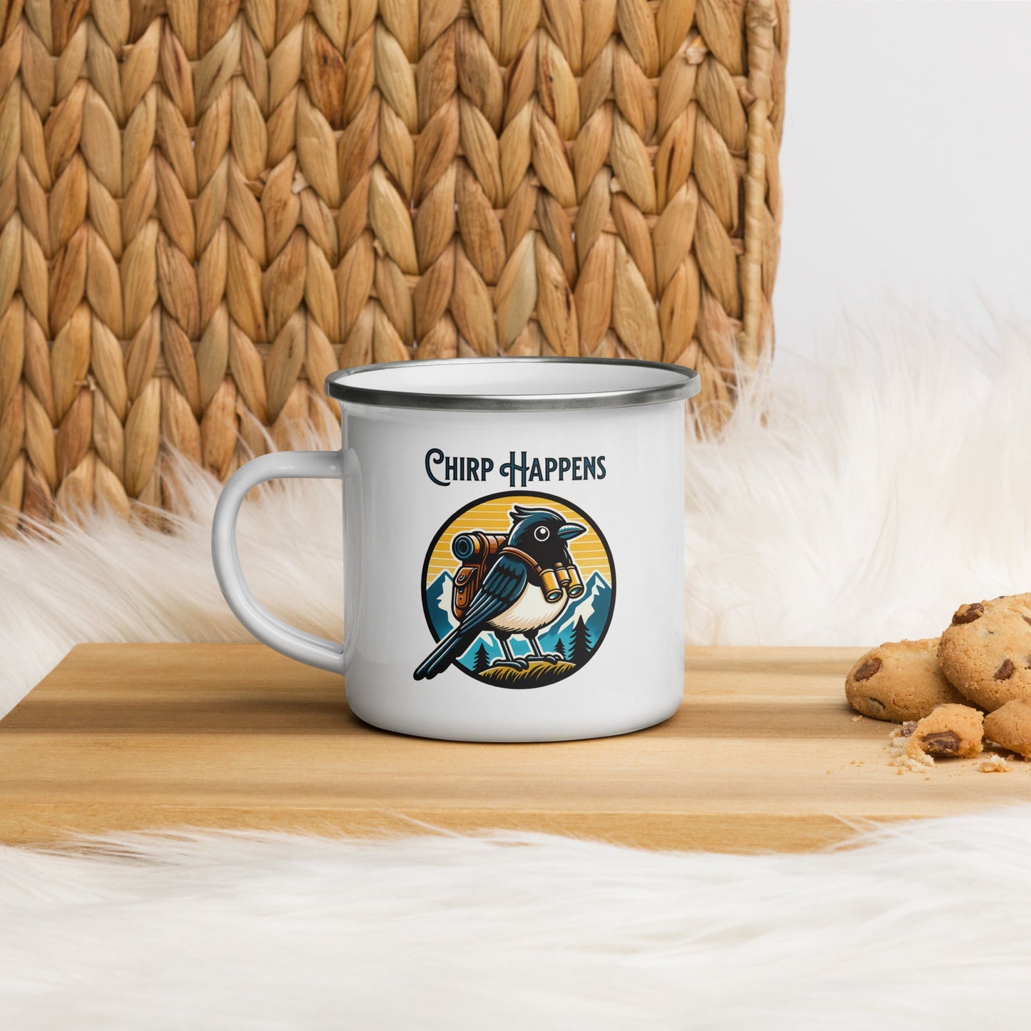 Chirp Happens Enamel Mug - Mugs - Discovery Co.
