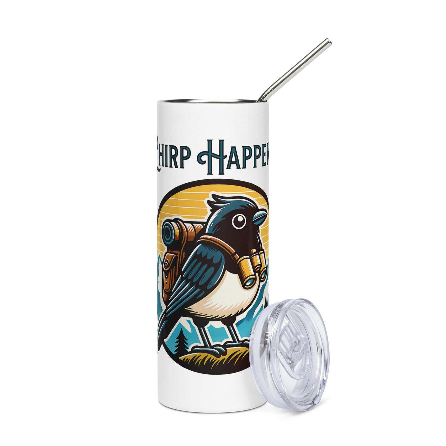 Chirp Happens Stainless Steel Tumbler - Steel Tumbler - Discovery Co.
